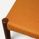 Set of 4 vintage teak and orange wool chairs – 1960s