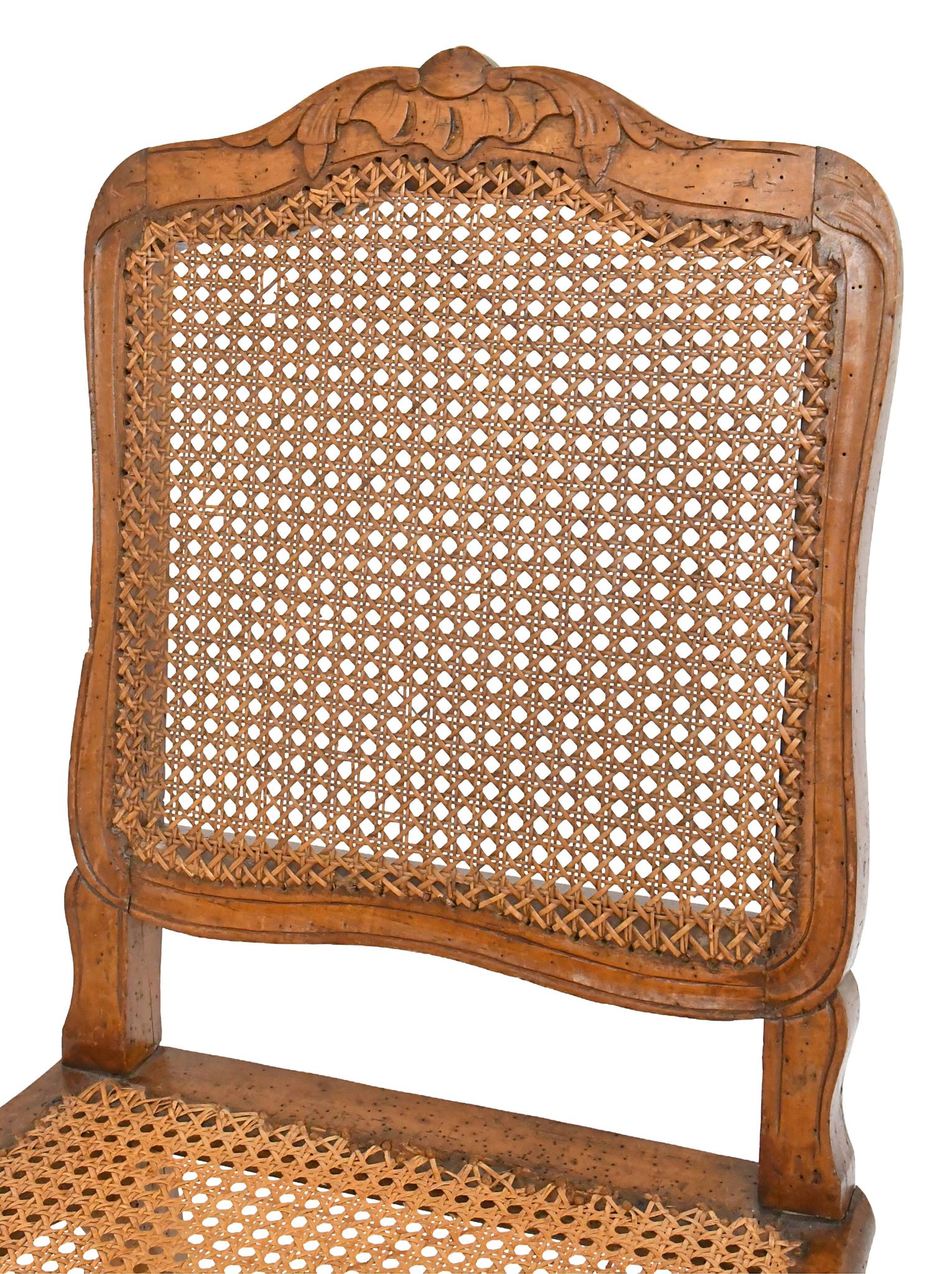 4 caned chairs from the Louis XV period stamped by Charles Delenoncourt.