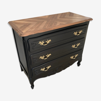 Commode patinée noire