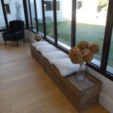 2-in-1 solid oak bench