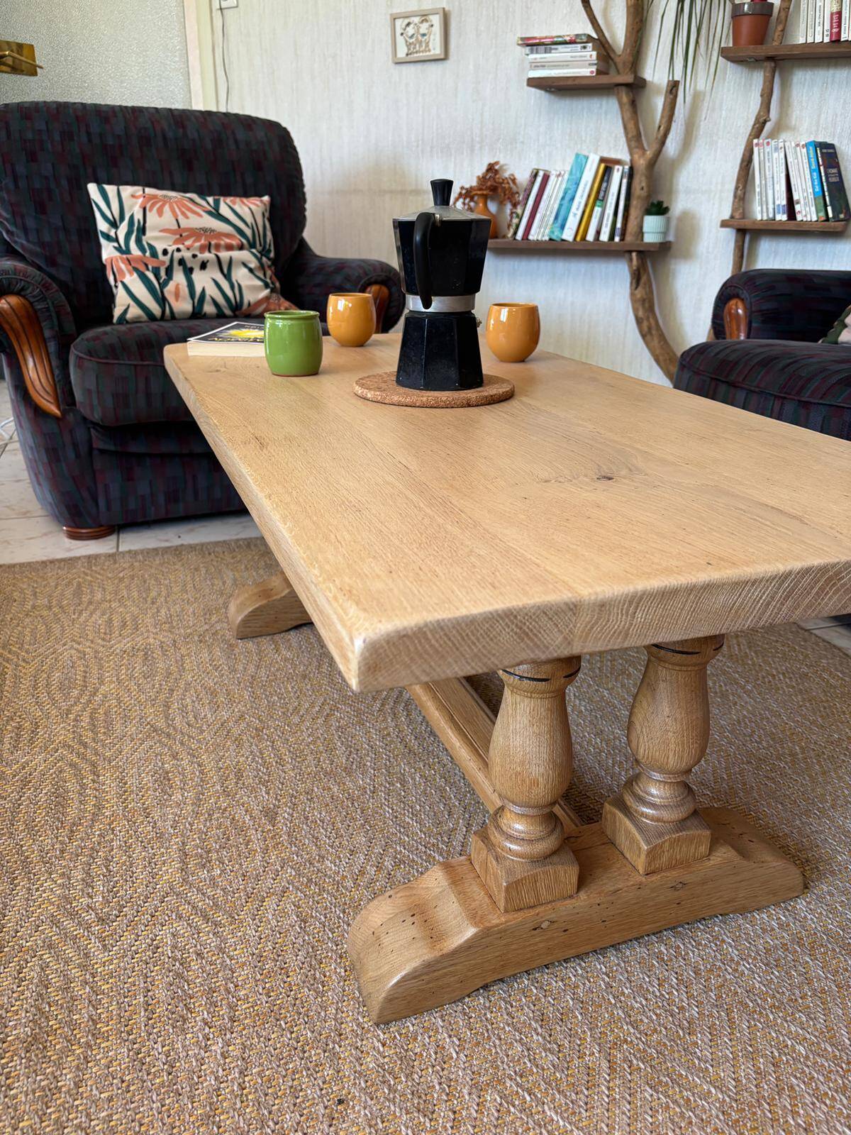 Solid oak coffee table