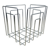 Chrome metal magazine rack in the style of Willy Glaeser TMP, 1980s.