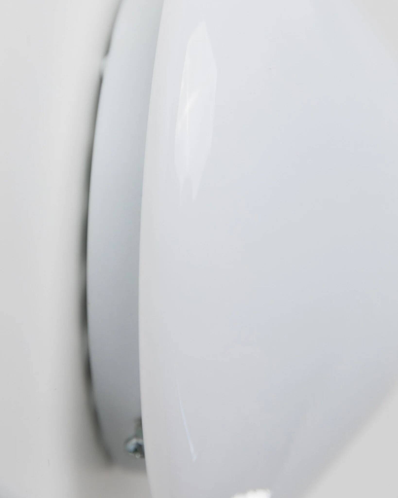 2 Vintage Murano Glass Lamps - White Opaline with Black Inset, Wall/Ceiling, 1980s Memphis Design