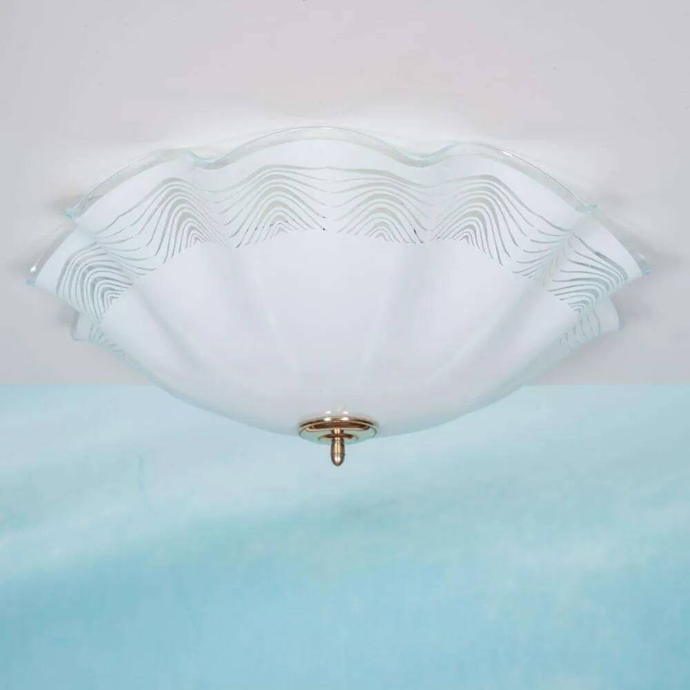 Vintage 1970s glass space ceiling lamp.