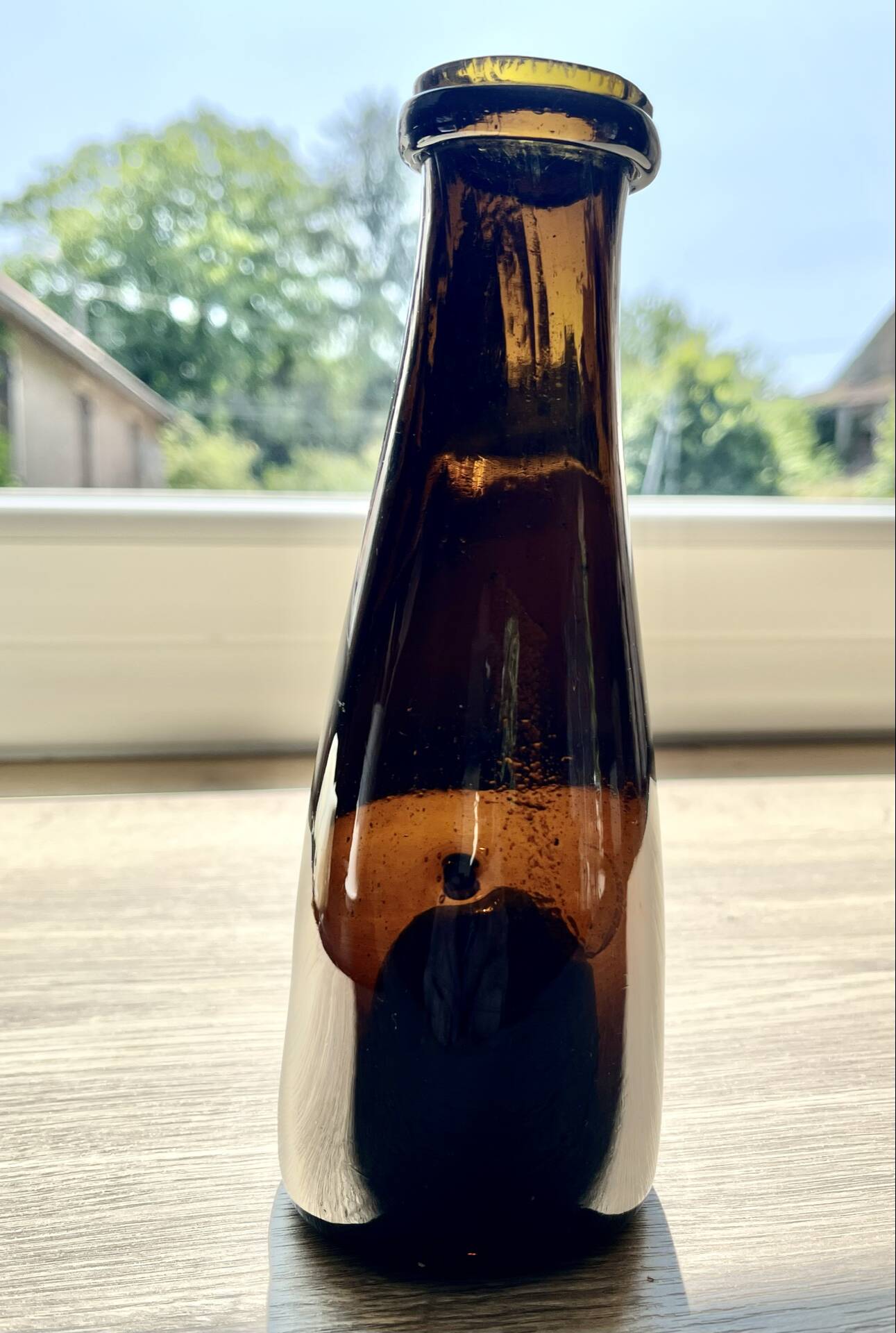 Antique amber glass vase