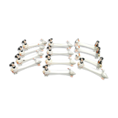Set of 12 ceramic knife holders Alsace storks geese