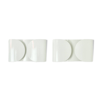 Pair of White Foglio Sconces by Tobia & Afra Scarpa for Flos, 1960s