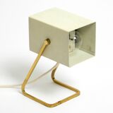 Great Mid Century metal bedside lamp with brass base by Kaiser Leuchten