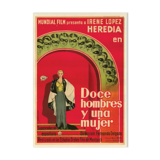 Old poster of the movie Doce hombres y una mujer