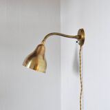 Danish Modern Brass Wall Lamp in the Style of Vilhelm Lauritzen, 1960s