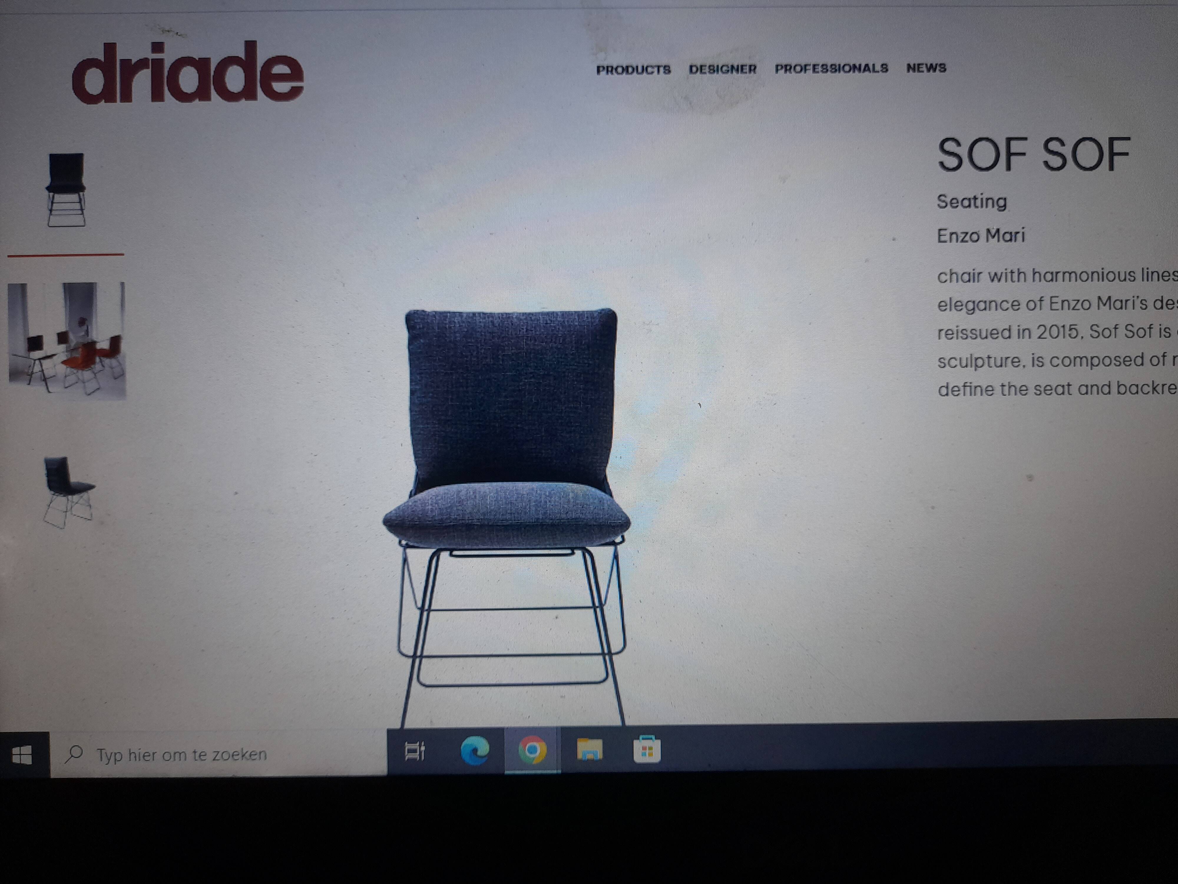 2 Sof Sof Enzo Mari dining chairs