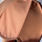 1950s wooden and pink fabric table lamp