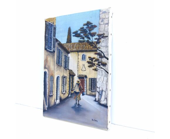 Peinture toile village de Provence
