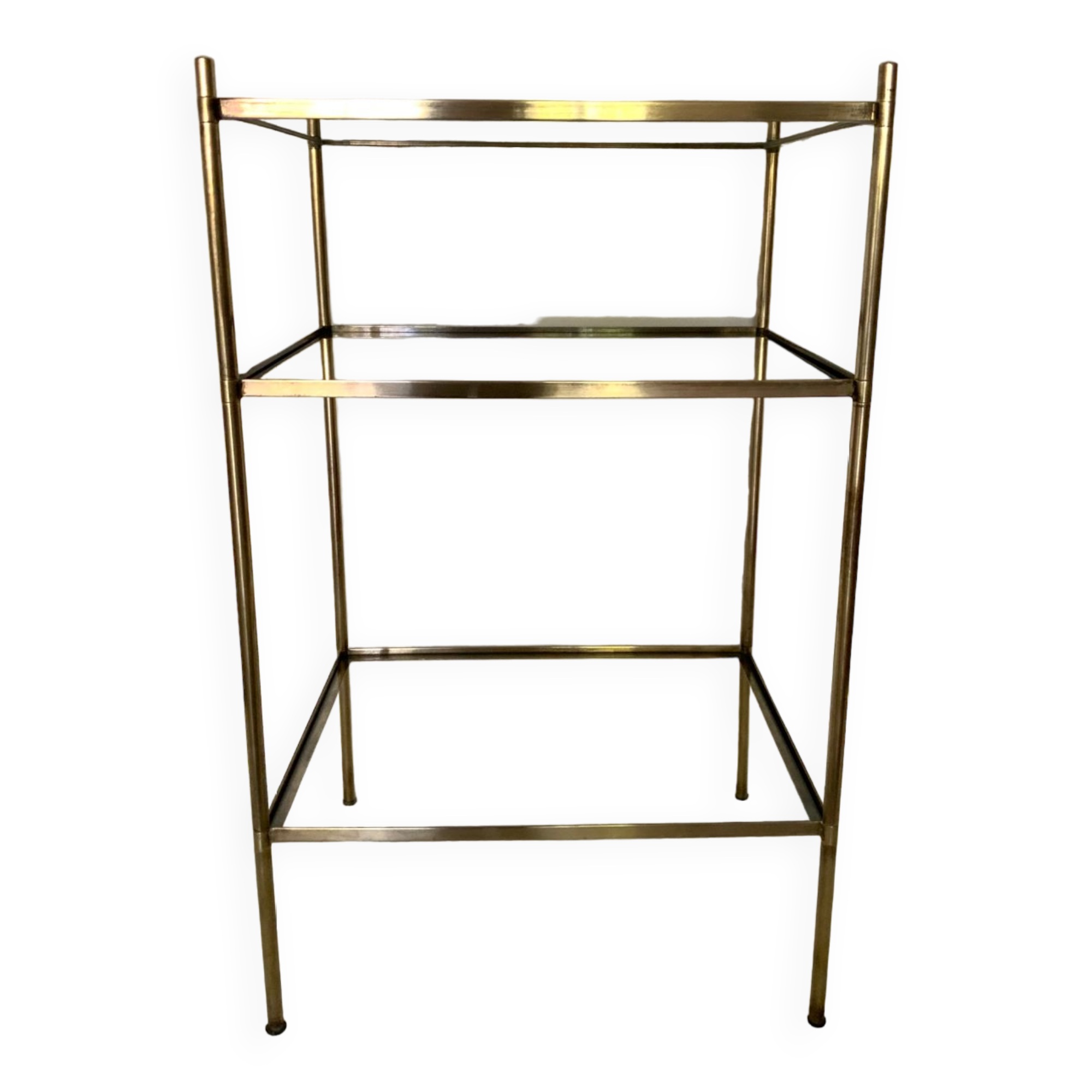 Brass and glass side table