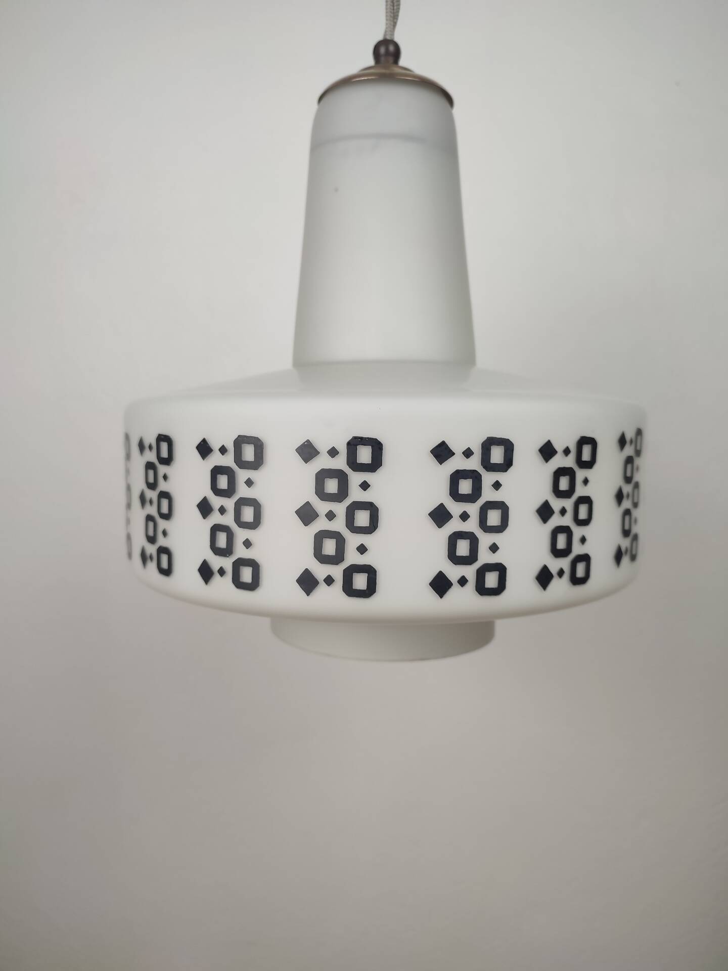 Suspension UFO Space Age in Opaline Glass – Italy, 1960s/70s