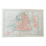 Old map of Lille in the 19th century