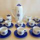 Coffee service and dessert in vintage porcelain 70s Bareuther blue décor