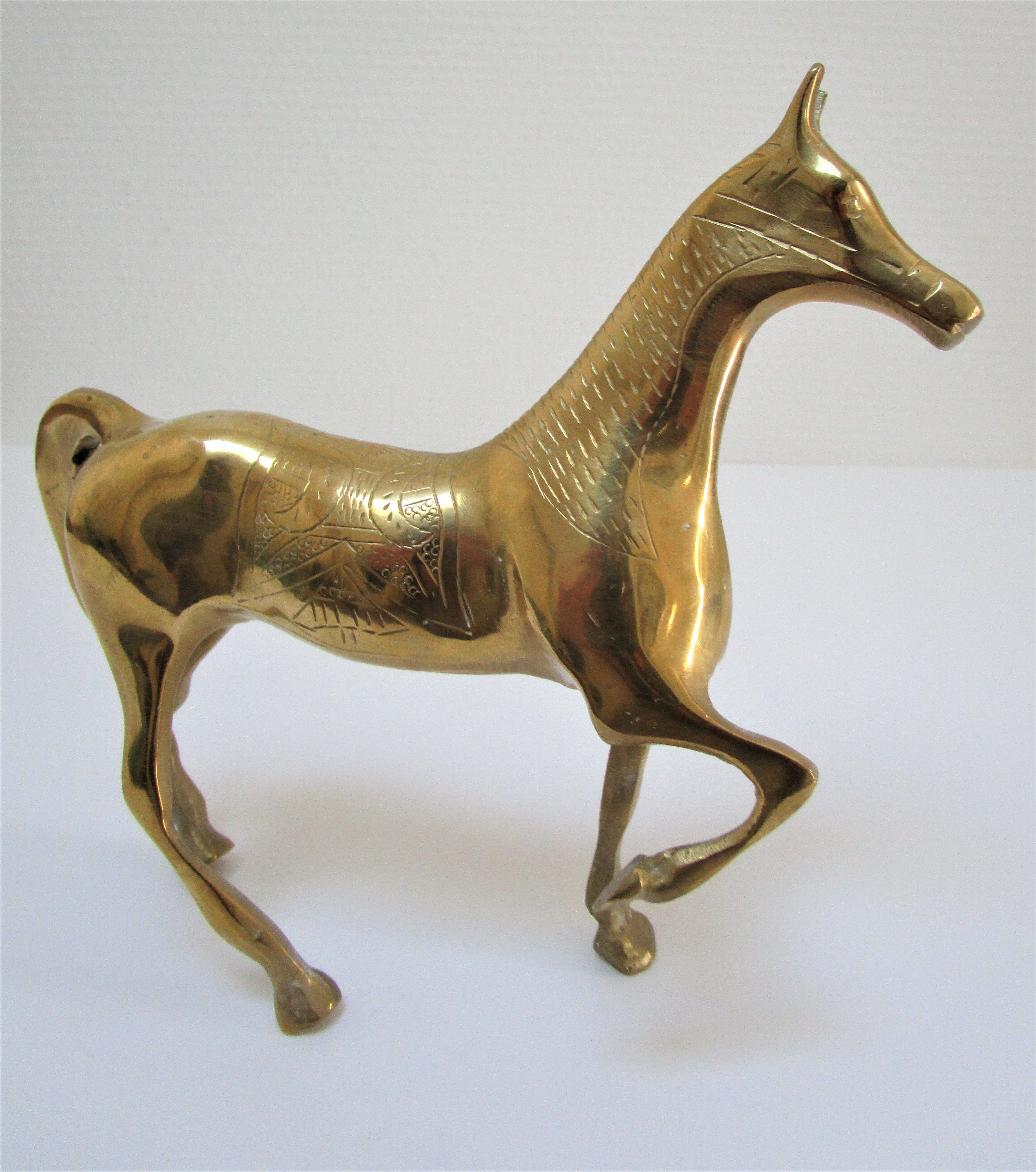 Vintage solid brass horse