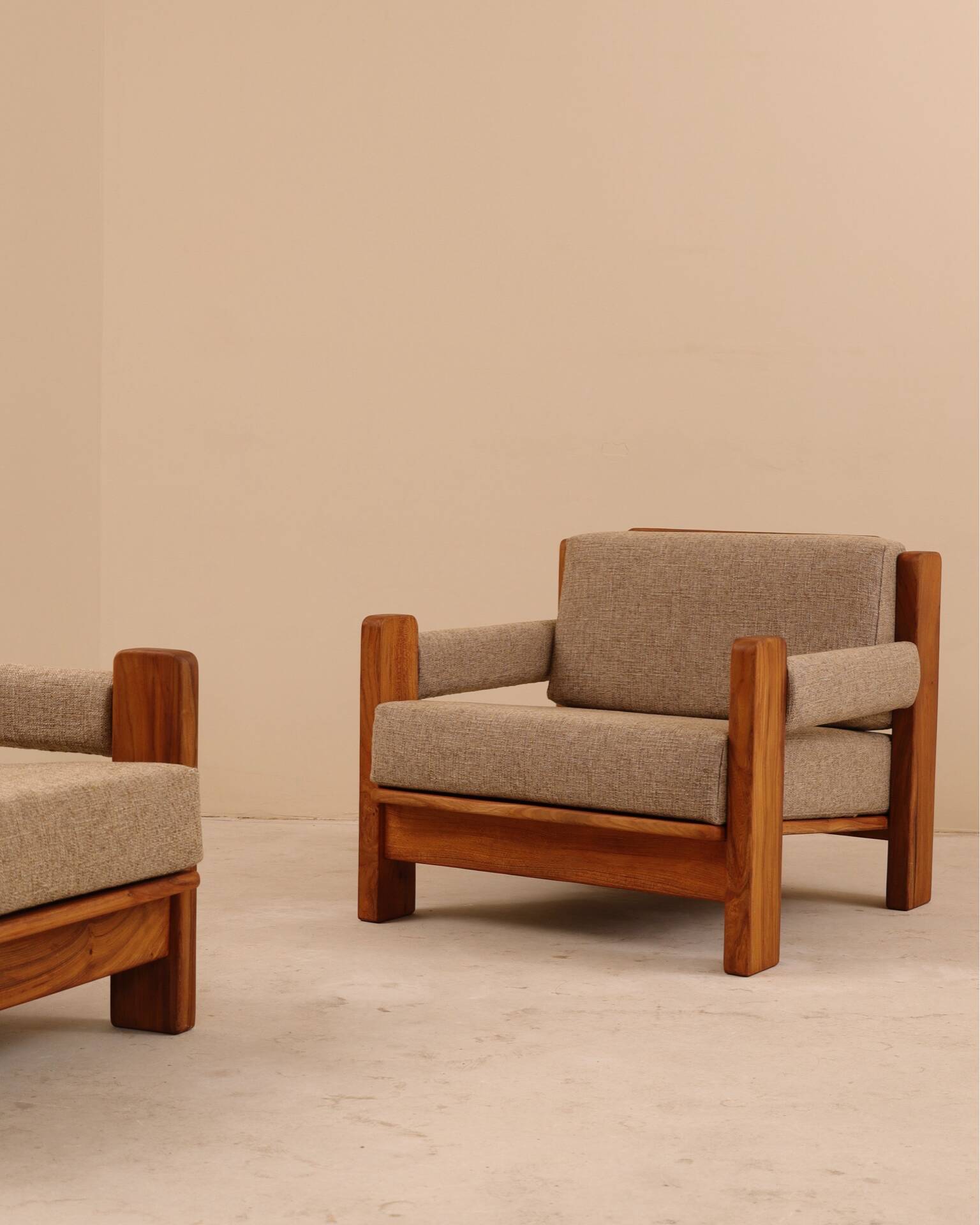 Fauteuils en orme, 1980’s