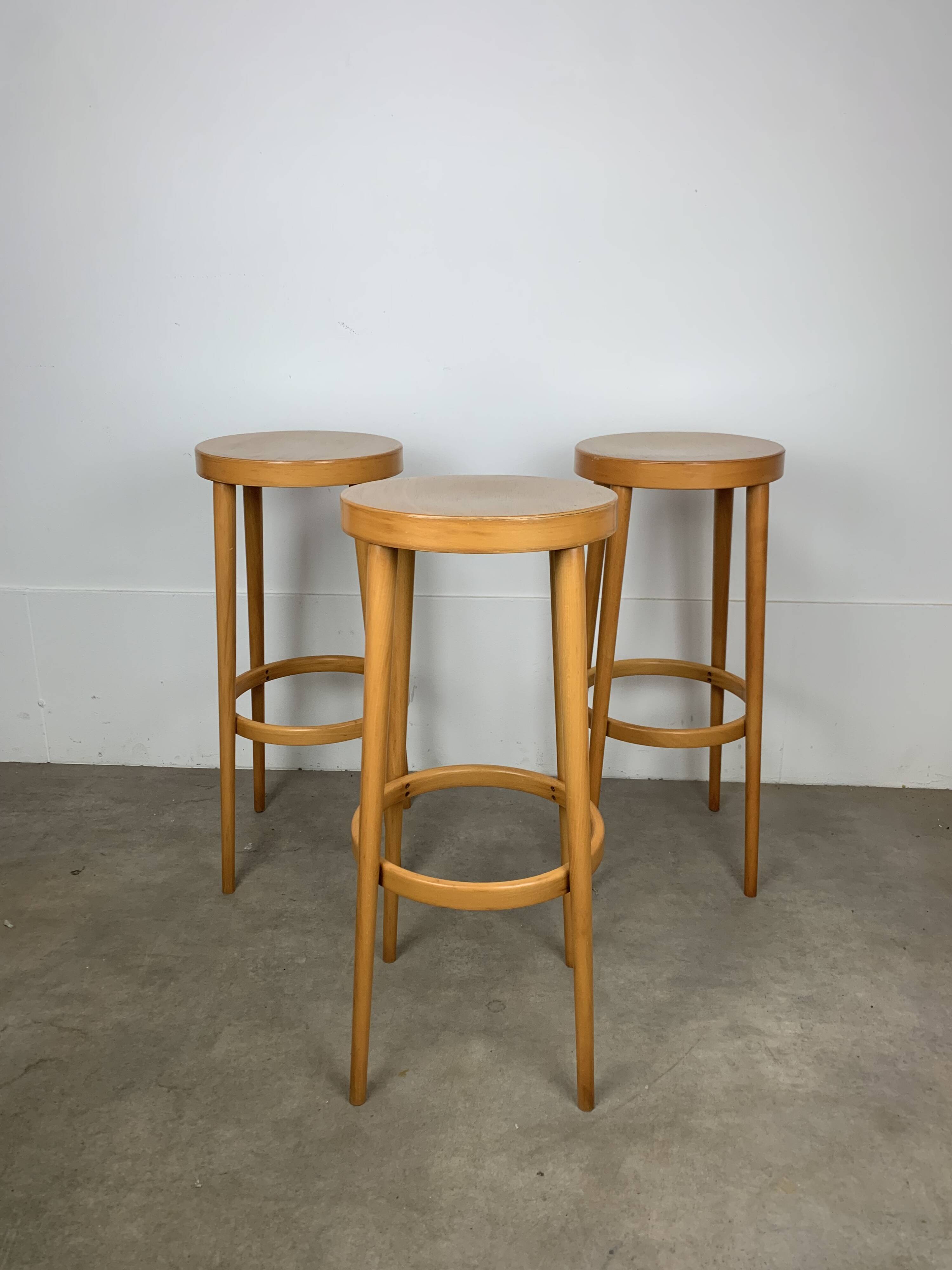 3 tabourets de bar Baumann, années 60, vintage