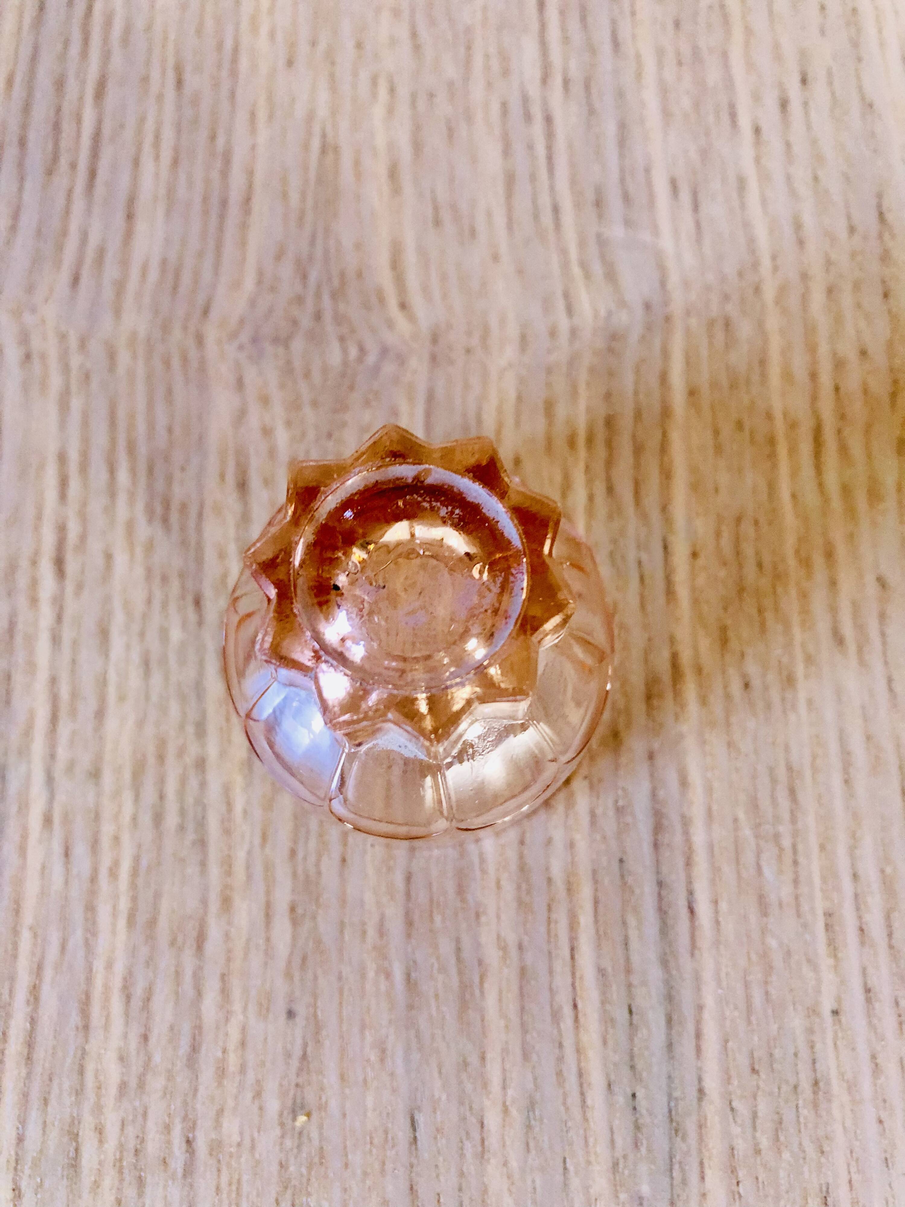 Vintage pink glass liqueur set