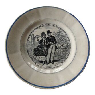 Old dessert plate "Les petites dames"