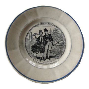 Old dessert plate "Les petites dames"