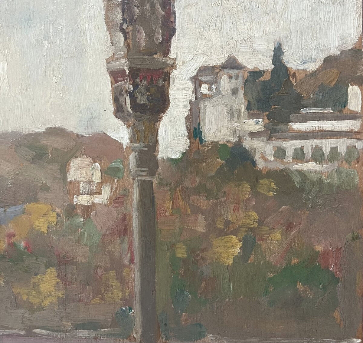 James Kerr-Lawson (1864-1939) View of the Alhambra, Granada, oil on panel