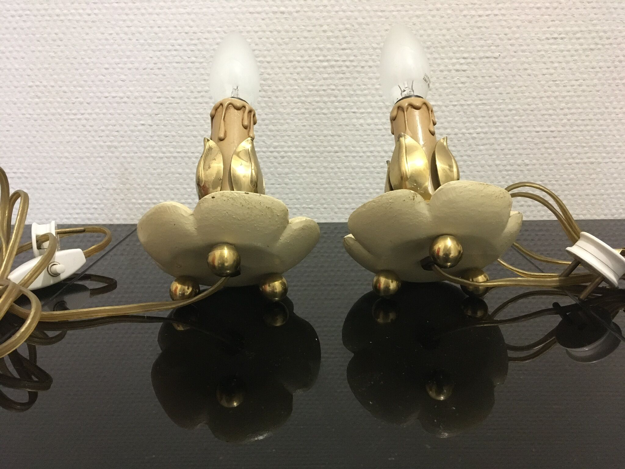 Paire de lampes de chevet 1950