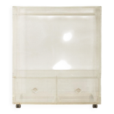 Commode minimaliste des années 1980, en verre acrylique, pièce unique.