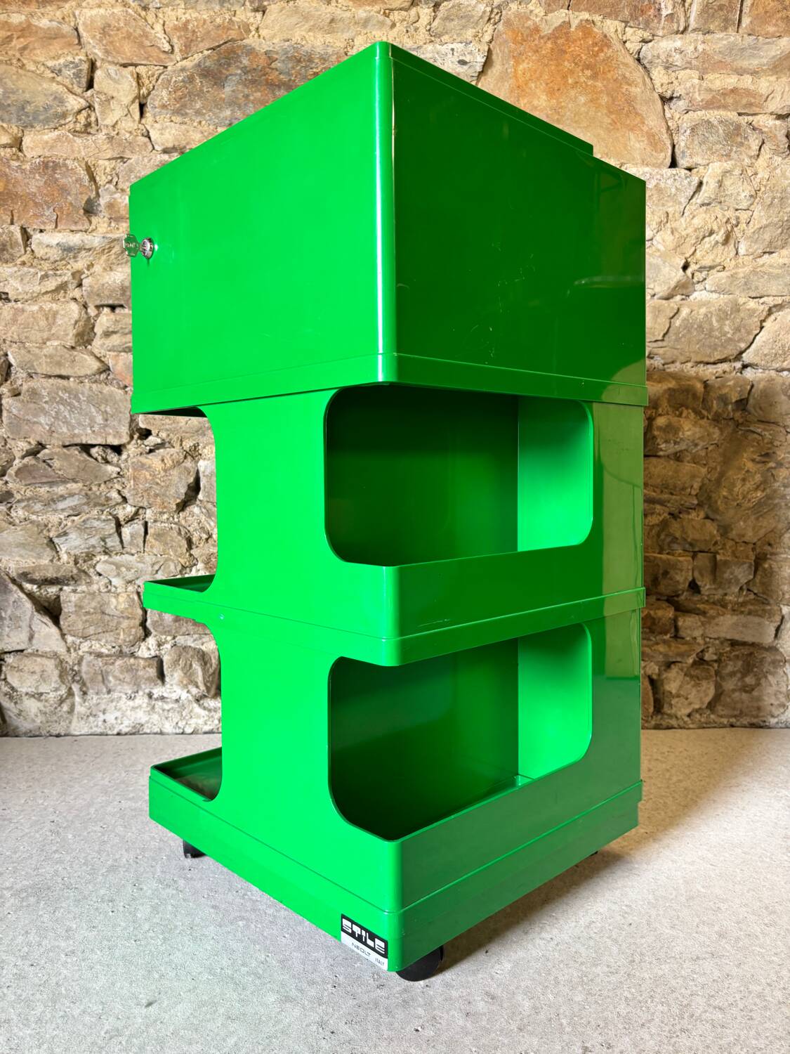 Architect's rolling cart by Giovanni Pelis for Stile Neolt 1970