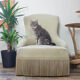 Vintage grey green almond green velvet toad chair