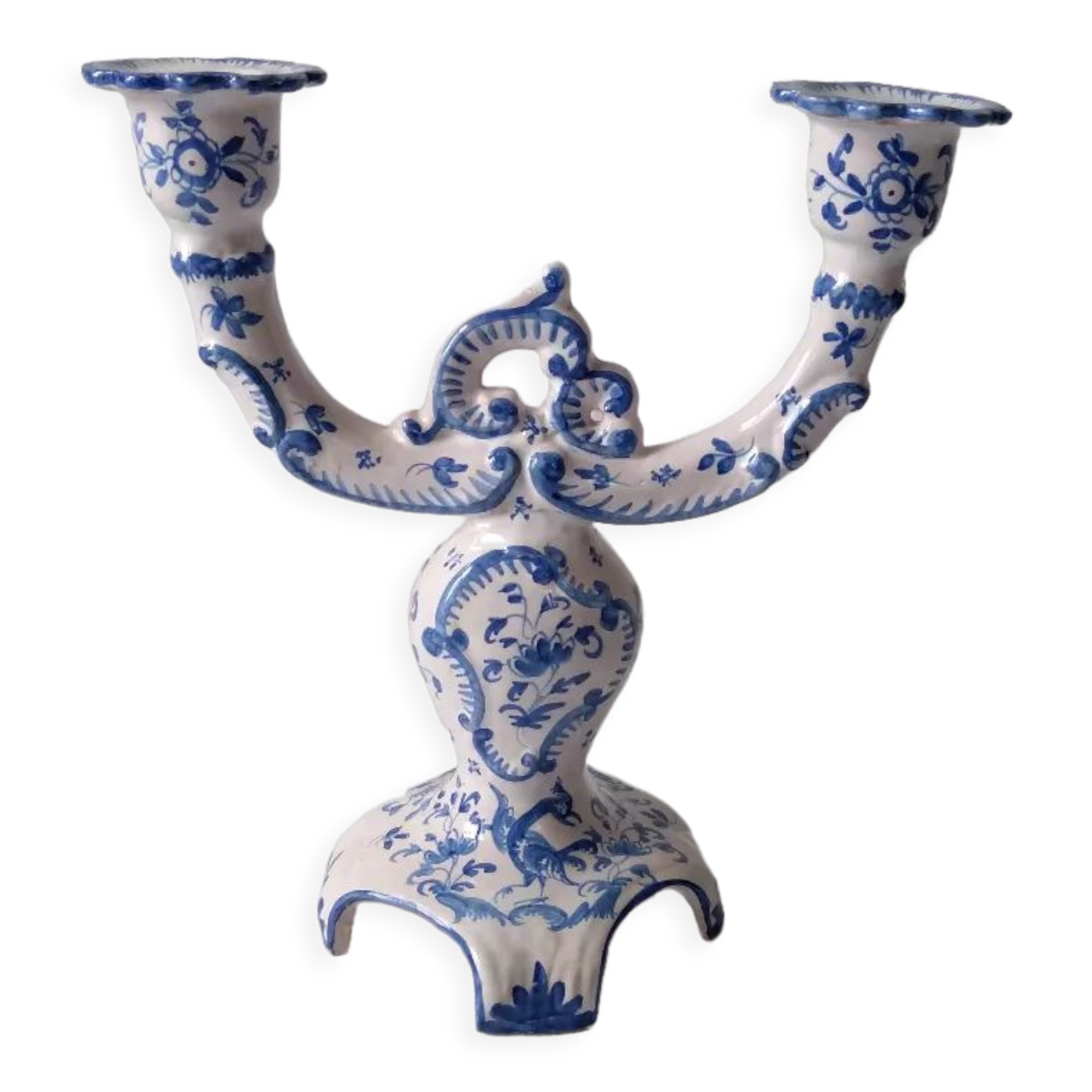 Ceramic chandelier hand-painted with signature