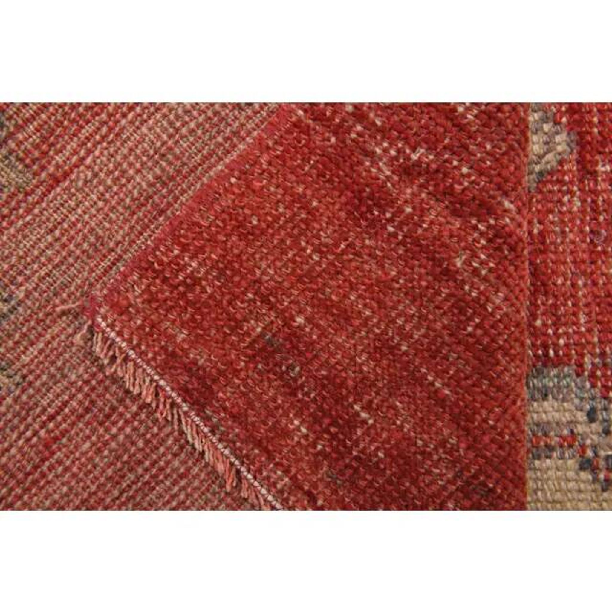 1970s Turkish Hand-Knotted Wool Cotton Red Runner Rug 104x260