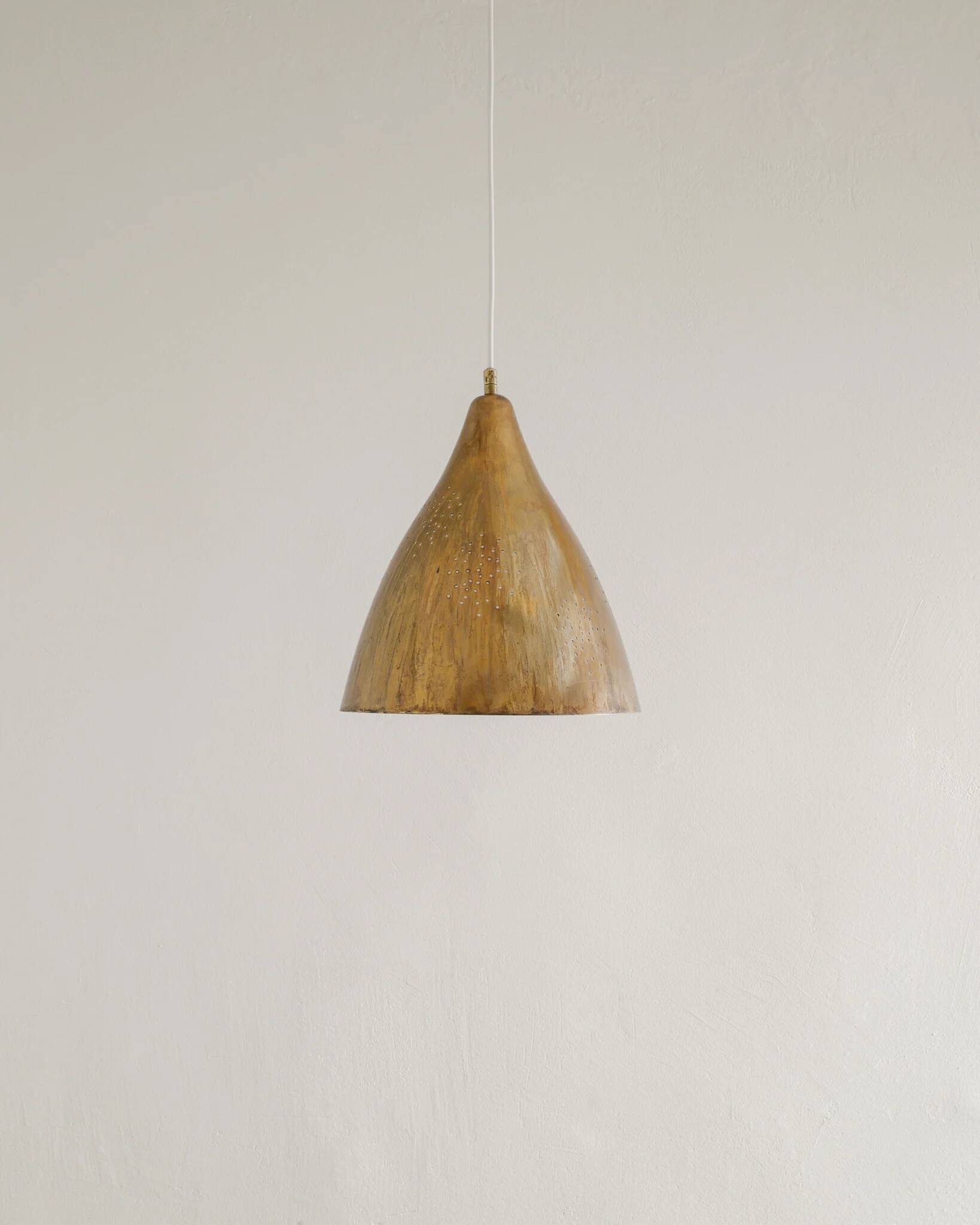 Finnish Mid Century Brass Ceiling Pendant Lamp by Lisa Johansson-Papé, 1940