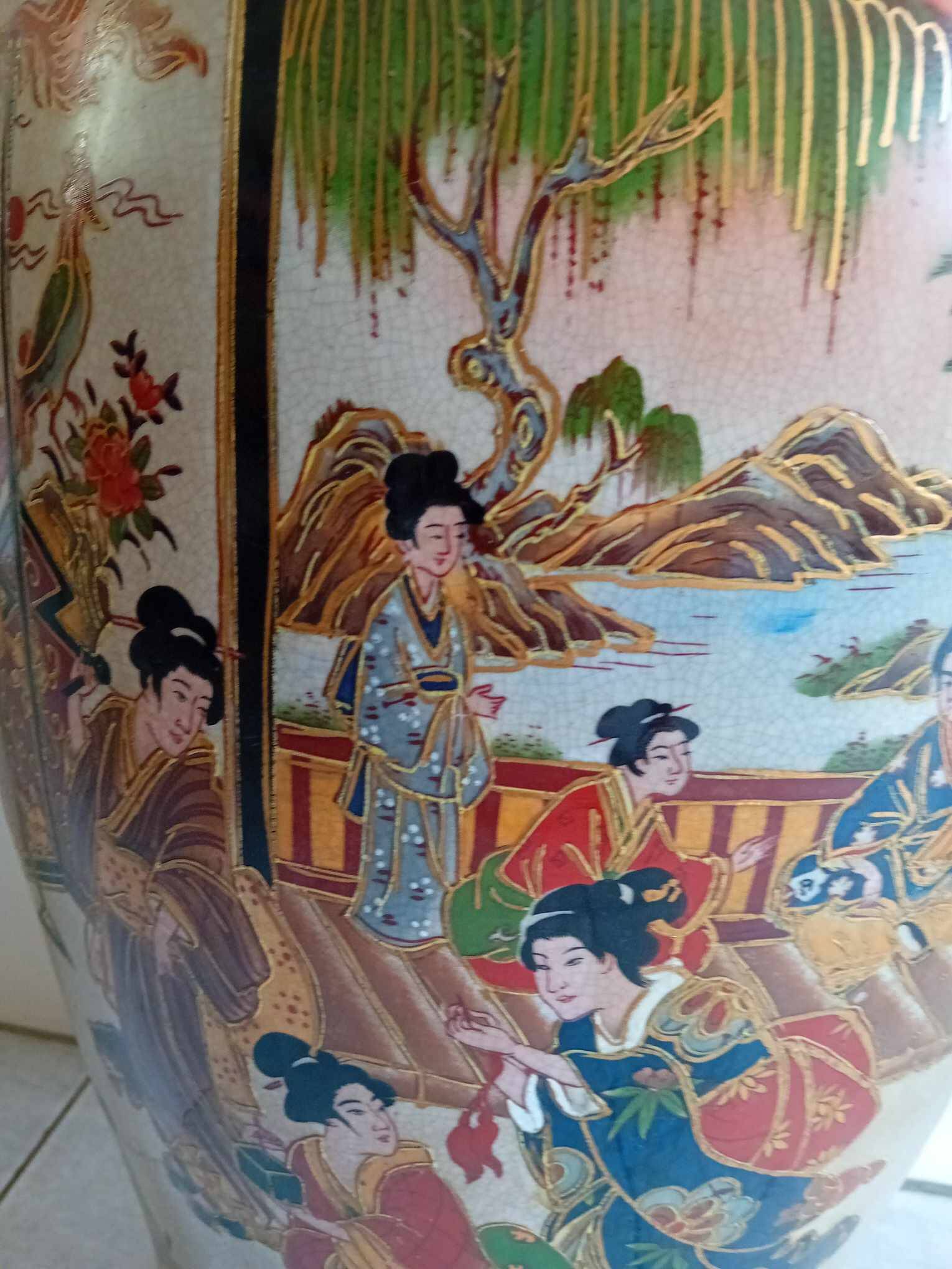 Neck vase Palace Chinese porcelain cartridges