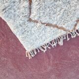 Beni Ouarain rug 300x200 cm – Thick ivory wool, diamond patterns