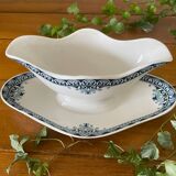 Antique sauce boat in Saint-Amand earthenware (Nord)