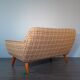 2-seater sofa in teck and beige wool, vintage scandinavian 1960s