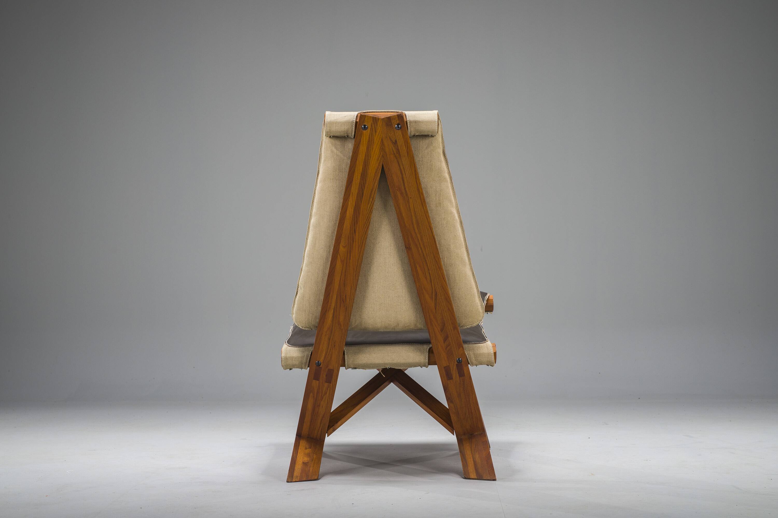 French S46 Dromadaire Chair by Pierre Chapo for Ebenisterie Seltz, 1970s