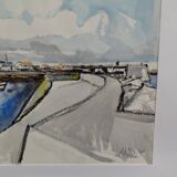 Watercolour by Michel Roubille. The island of Yeu 2000.