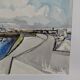 Watercolour by Michel Roubille. The island of Yeu 2000.