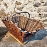 Pair of early 20th century French wicker grape harvest baskets – Rustic vineyard set
