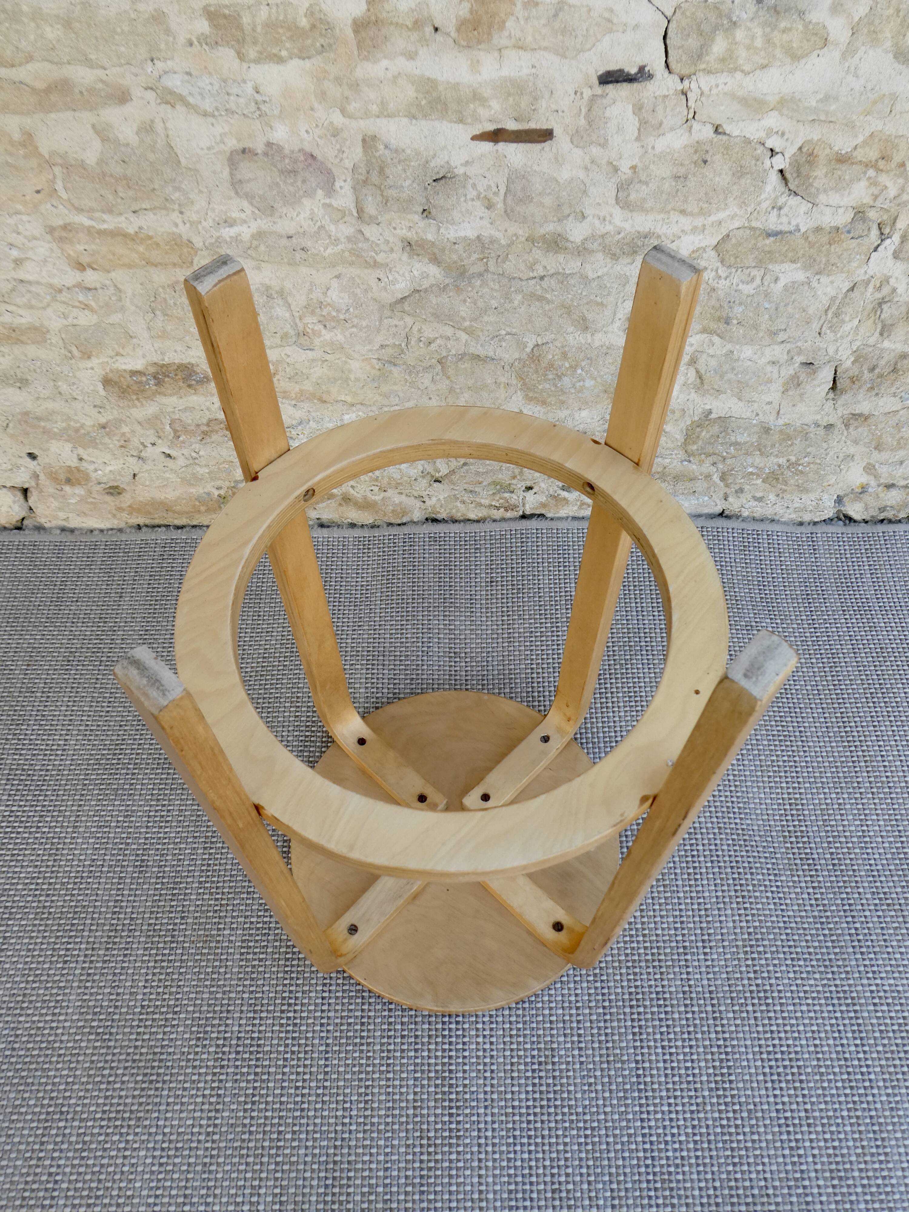 High wooden tabouret