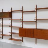 Danish Modern 5-Bay Modular Teak Wall Unit by Poul Cadovius for Cado, 1950s