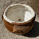 Ancient terracotta pottery jar