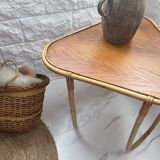 Small banbou tripod table from the 70s