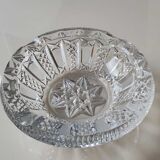 Ashtray/empty vintage pocket in cut bohemian crystal. decorated with diamond tips, braces