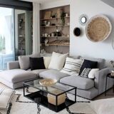 Reversible rug - hand-woven recycled cotton - 170 x 240 cm