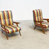 1970's Italian lounge chairs with a funky twist